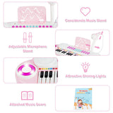 37 Keys Electronic Musical Instrument with Microphone 8 Tone and 4 Percussion Instruments