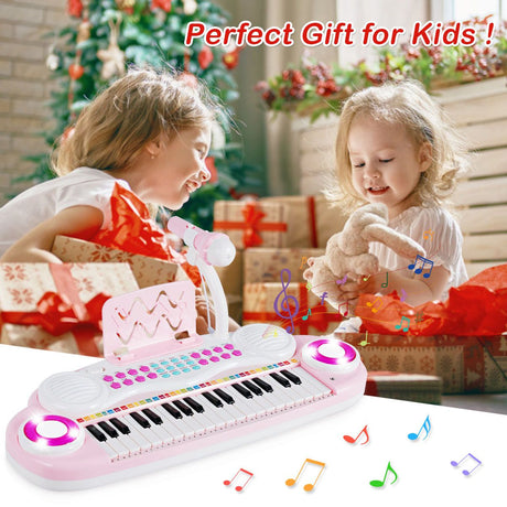 37 Keys Electronic Musical Instrument with Microphone 8 Tone and 4 Percussion Instruments