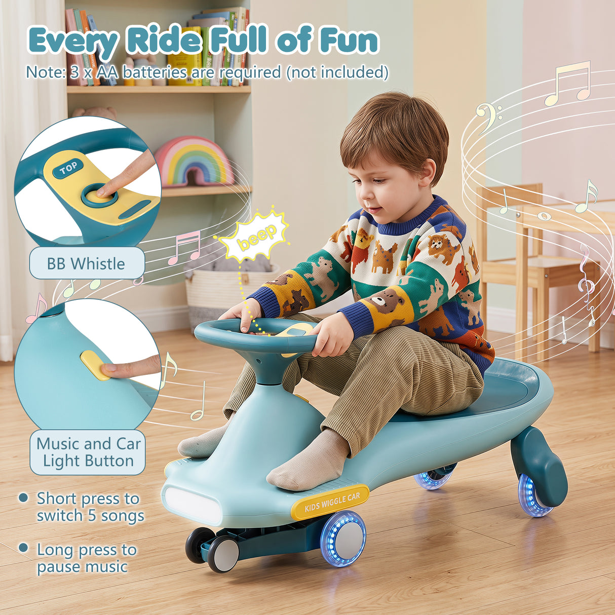 Twist Turn Ride On Toy for Indoor Outdoor Play