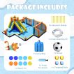 Giant Soccer-Themed Inflatable Water Slide with Splash Pool