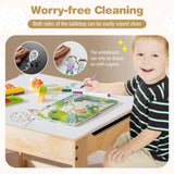 3 in 1 Kids Table and Chair Set with Removable Tabletop and 2 Storage Drawers