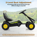 4-Wheel Pedal Car with 2-Position Adjustable Seat and Ergonomic Seat for Boys and Girls