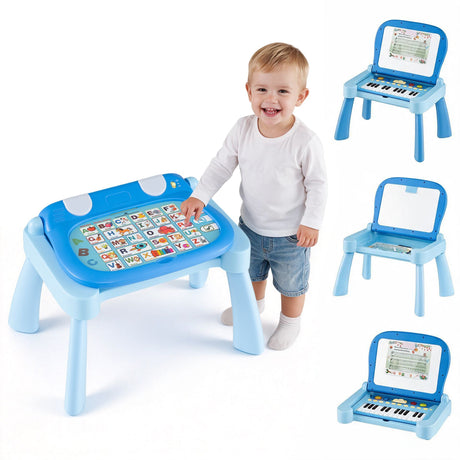 4-in-1 Touch and Learn Activity Desk with Piano Keyboard and Whiteboard