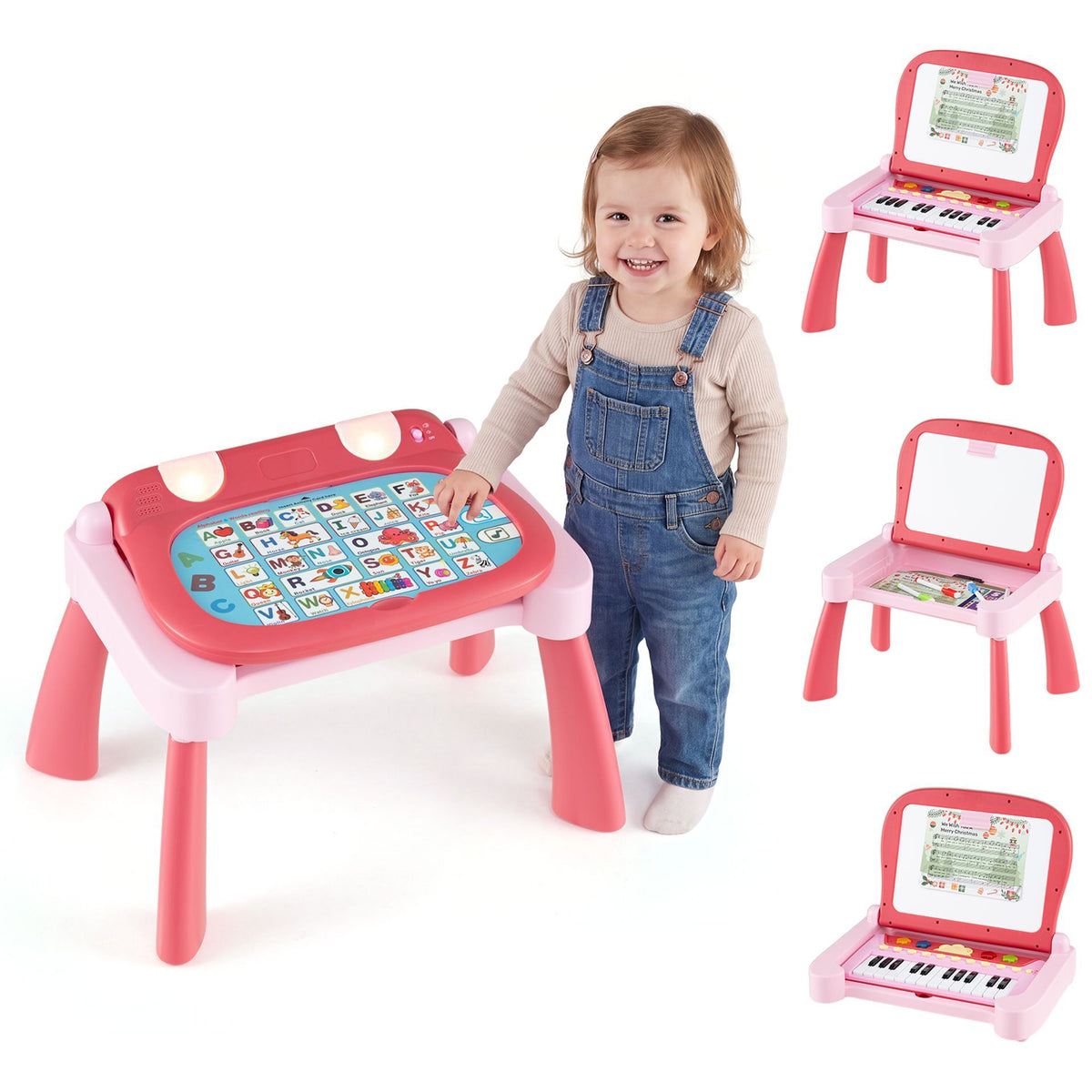 4-in-1 Touch and Learn Activity Desk with Piano Keyboard and Whiteboard