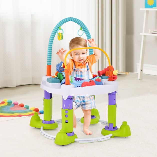4-in-1 Baby Bouncer Activity Center with 3 Adjustable Heights