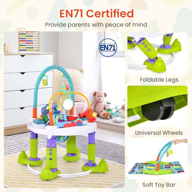 4-in-1 Baby Bouncer Activity Center with 3 Adjustable Heights