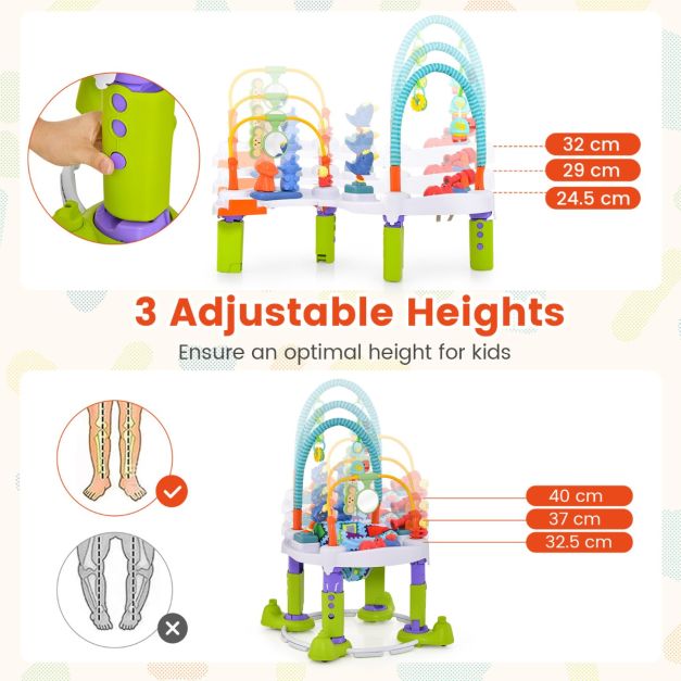 4-in-1 Baby Bouncer Activity Center with 3 Adjustable Heights
