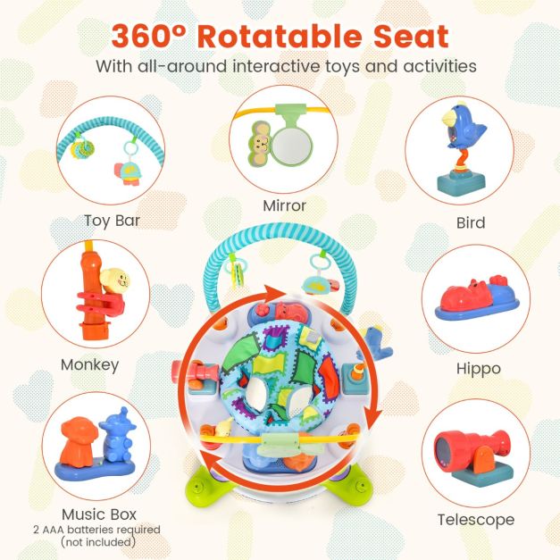 4-in-1 Baby Bouncer Activity Center with 3 Adjustable Heights