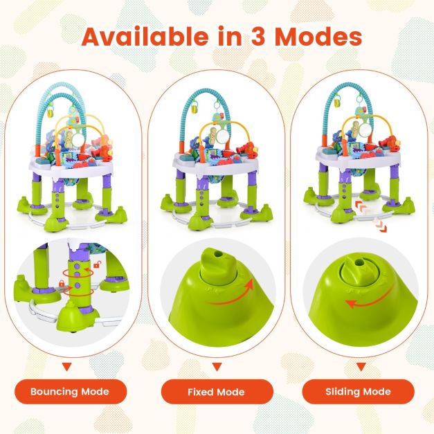 4-in-1 Baby Bouncer Activity Center with 3 Adjustable Heights
