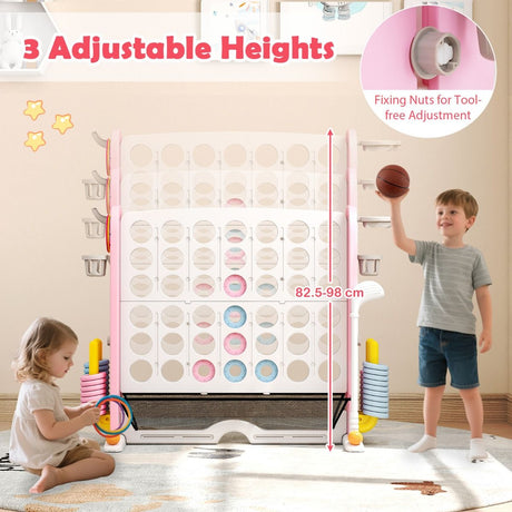 4-in-a-Row Game Set with Mesh Pocket for Indoor & Outdoor Holiday Parties