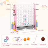 4-in-a-Row Game Set with Mesh Pocket for Indoor & Outdoor Holiday Parties