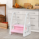 BABY JOY Kids Step Stool Toddler Step Ladder with Safety Handles & Non-Slip Steps, Holds up to 50 KG