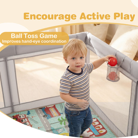 Baby Playpen with Foldable Mat for Infants and Toddlers