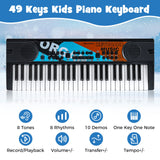 49 Keys Portable Electric Keyboard Piano with Microphone and 8 Tones
