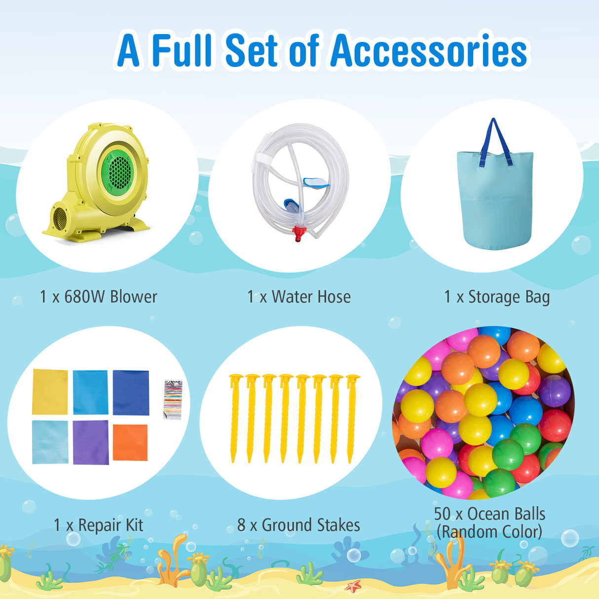 Ocean Inflatable Castle, Inflatable Bounce House, Inflatable Water Slide Park