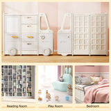 Kids Toy Storage Organizer, Bus-shaped Children Cabinet