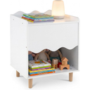 HONEY JOY Kids Bedside Table, Toddler Nightstand with Wide Top & Open Compartment