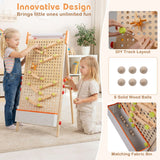 4-in-1 Adjustable Kids Art Easel with Double-Sided Blackboard and Whiteboard for Ages 3+