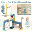 5 in 1 Toddler Sports Toy Kids Activity Center with Adjustable Basketball Hoop