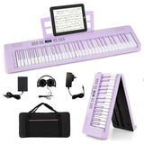 61-Key Foldable Piano Keyboard, Full-size Electronic Keyboard w/MIDI & Split Function
