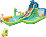 HONEY JOY Inflatable Bounce House with Large Jumping Area, Dual Slide, Ball Pit, Climb Wall, Basketball Hoop