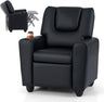 Kids Recliner Chair, PU Leather Push Back Toddler Sofa with Cup Holder