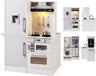 Dual-Sided Kids Play Kitchen, Wooden Kitchen Playset