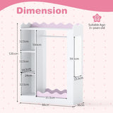 HONEY JOY Kids Clothing Rack with Mirror, Children Dress Up Center