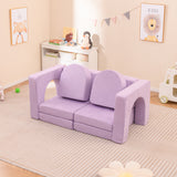 8-Piece Modular Kids Sofa Play Couch, Convertible Climb & Crawl Foam Playset with Comfy Suede Fabric