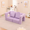 8-Piece Modular Kids Sofa Play Couch, Convertible Climb & Crawl Foam Playset with Comfy Suede Fabric