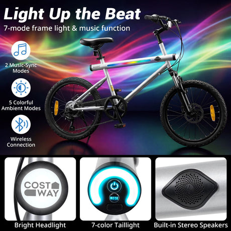 6-Speed Commuter Bicycle with Stereo Speakers and 2 Disc Brakes