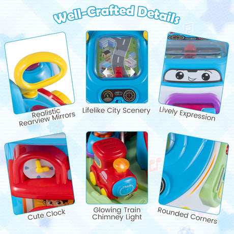 7-in-1 Interactive Toddler Activity Cube Rotatable Busy Board