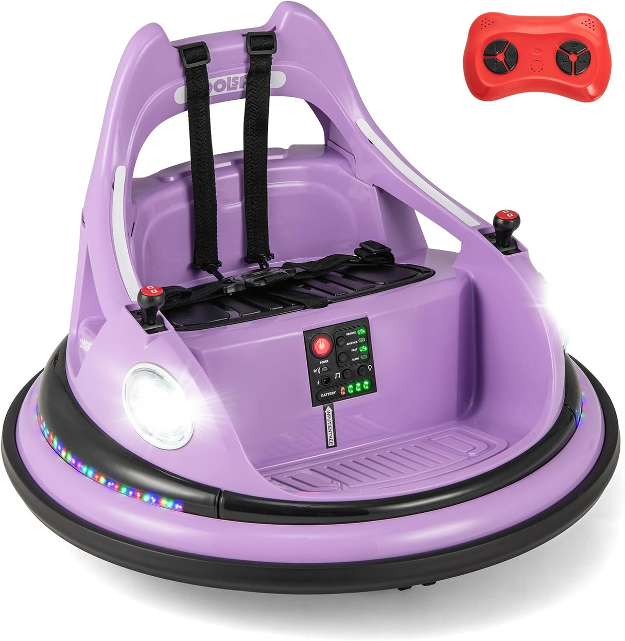 HONEY JOY Kids Ride On Bumper Car, 12V Battery Powered Bumper Car w/Remote Control & Dual Joysticks
