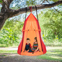 HONEY JOY 100CM Kids Detachable Hanging Chair Swing Tent, 2 in 1 Hammock Nest Pod Hanging Swing Seat