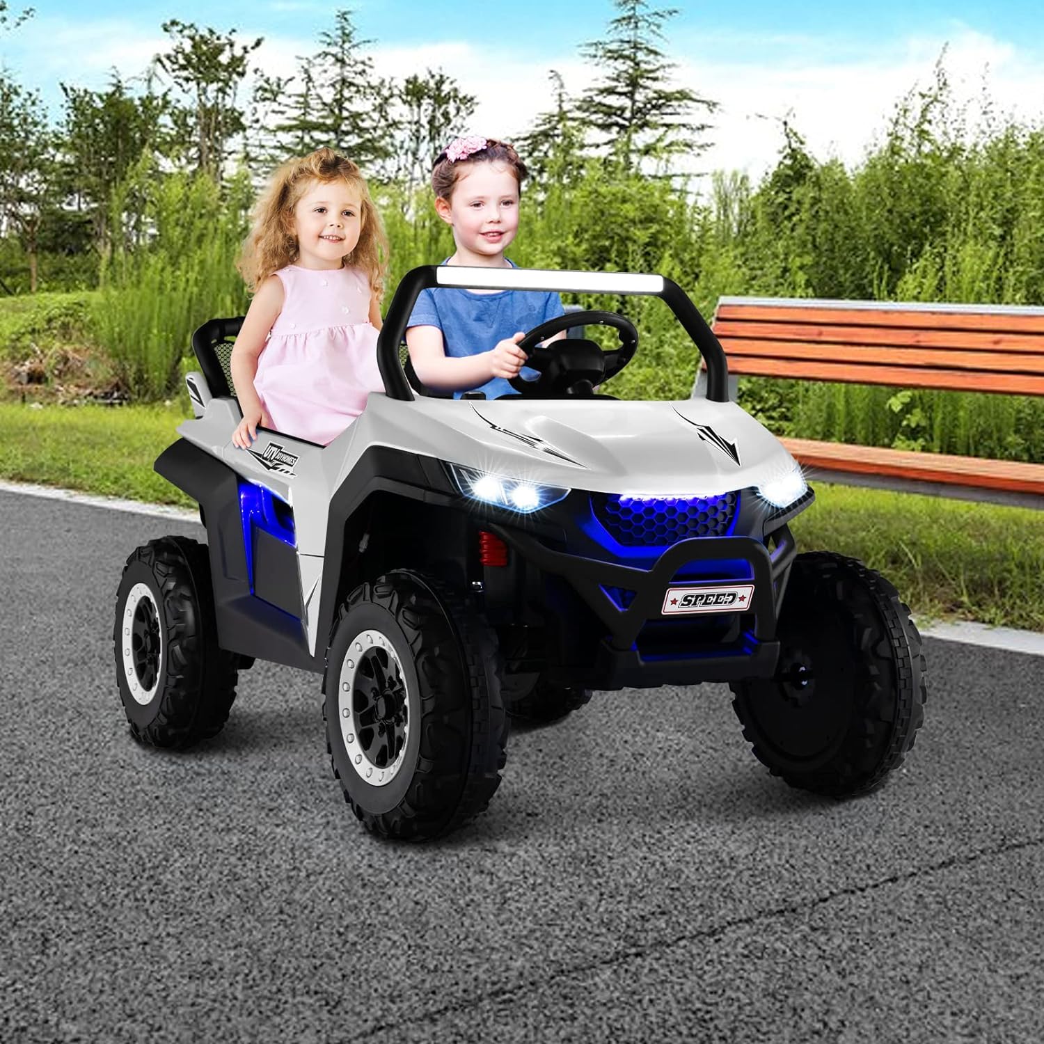 HONEY JOY 2-Seater Ride on Car, 12V Electric UTV w/Remote
