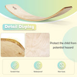 88.5 cm Wooden Balance Board for Balance Training Indoors and Outdoors