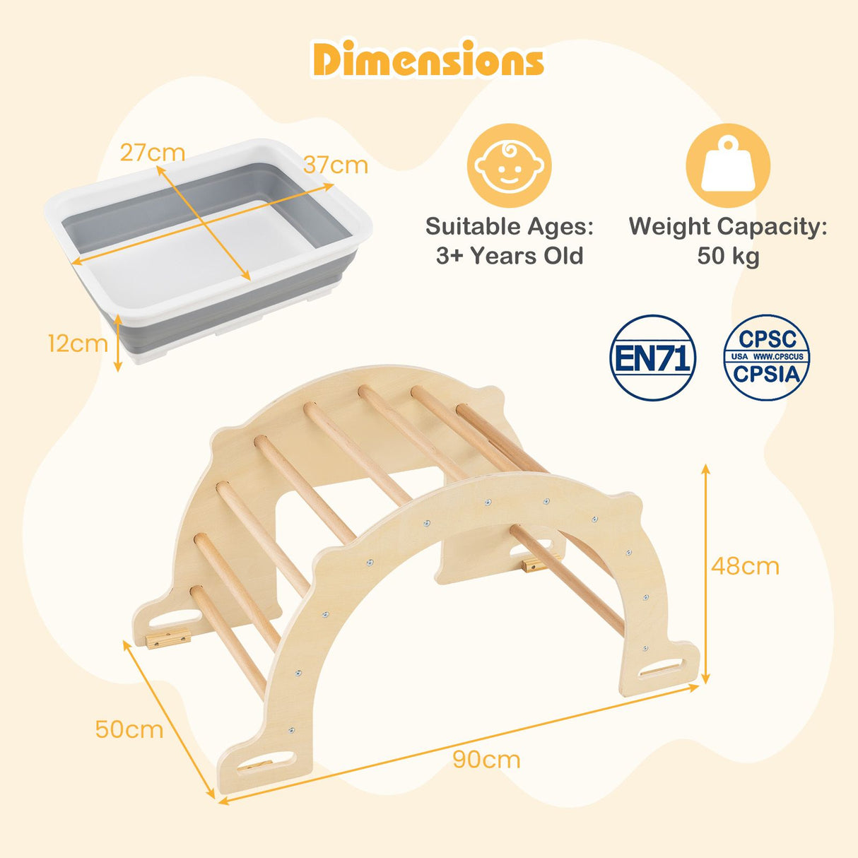 8 in 1 Climbing Arch Sensory Table for Kids Montessori Climbing Gym