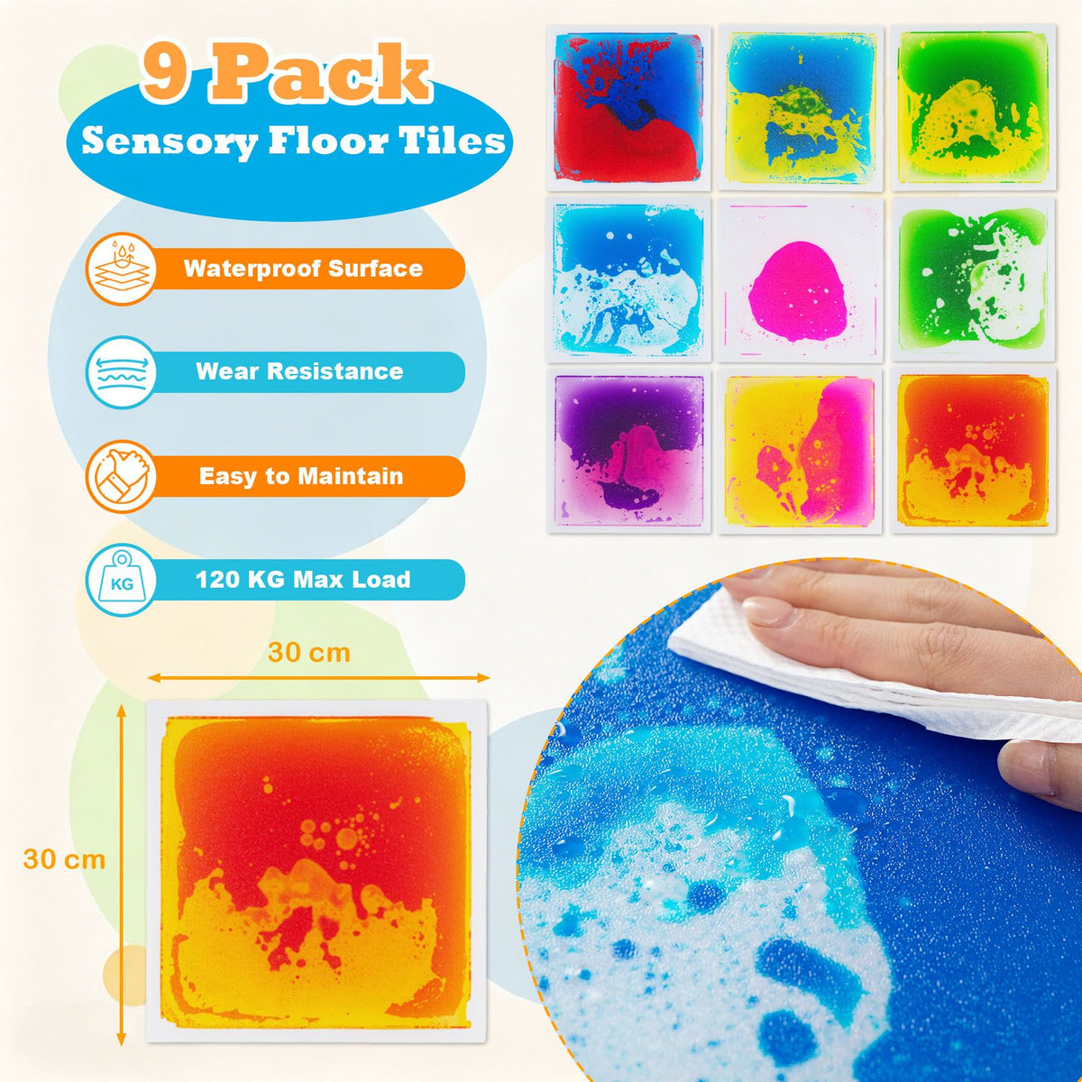 HONEY JOY 4/9 Piece Toddler Sensory Floor Titles