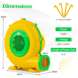 550W/680w/750w/950w Bounce House Blower for Water Slide & Projector Screen