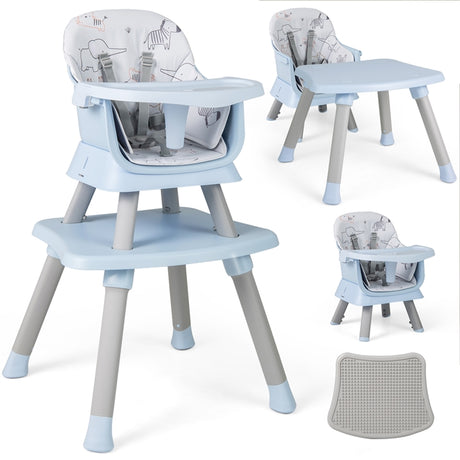 BABY JOY 8 in 1 Baby Highchair Convertible High Chair for Infants w/Adjustable & Washable Tray