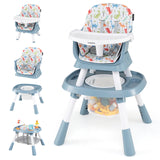 Multi-functional baby seat with various attachments on a white background