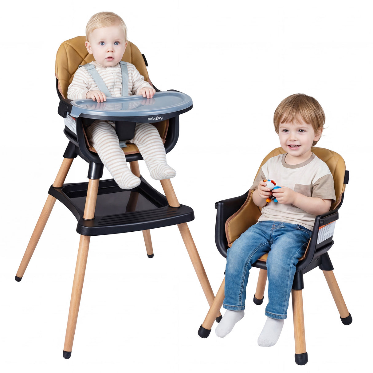 9-in-1 Convertible High Chair, Infants Booster Seat w/Harness and Waterproof Seat Cushion