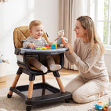 9-in-1 Convertible High Chair, Infants Booster Seat w/Harness and Waterproof Seat Cushion