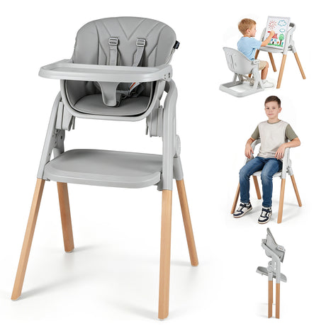 BABY JOY 7-in-1 Convertible Foldable Baby High Chair w/Adjustable Tray