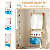 Adjustable Art Easel with Magnetic Chalkboard and Whiteboard
