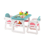 Kids Table and Chairs Set, Toddler Activity Table with 2 Chairs for Reading, Drawing, Playing, Storage Rack