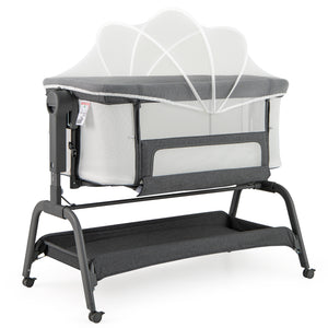 BABY JOY 4 in 1 Rocking Baby Bassinet, Newborn Infant Bedside Sleeper