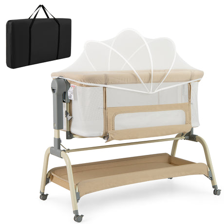 BABY JOY 4 in 1 Rocking Baby Bassinet, Newborn Infant Bedside Sleeper
