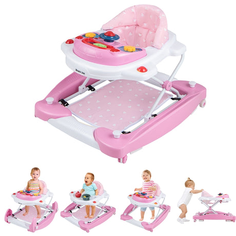 BABY JOY Foldable 6 in 1 Baby Walker Adjustable Toddler Walker Activity Center