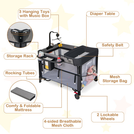 BABY JOY 5-in-1 Baby Bassinet